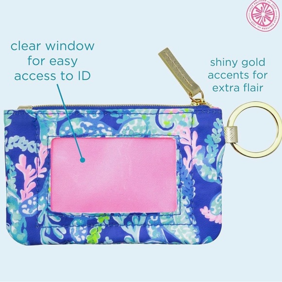 Lilly Pulitzer ID and Card Holder with Zip Close, Turtle Villa - NWOT - Picture 2 of 4